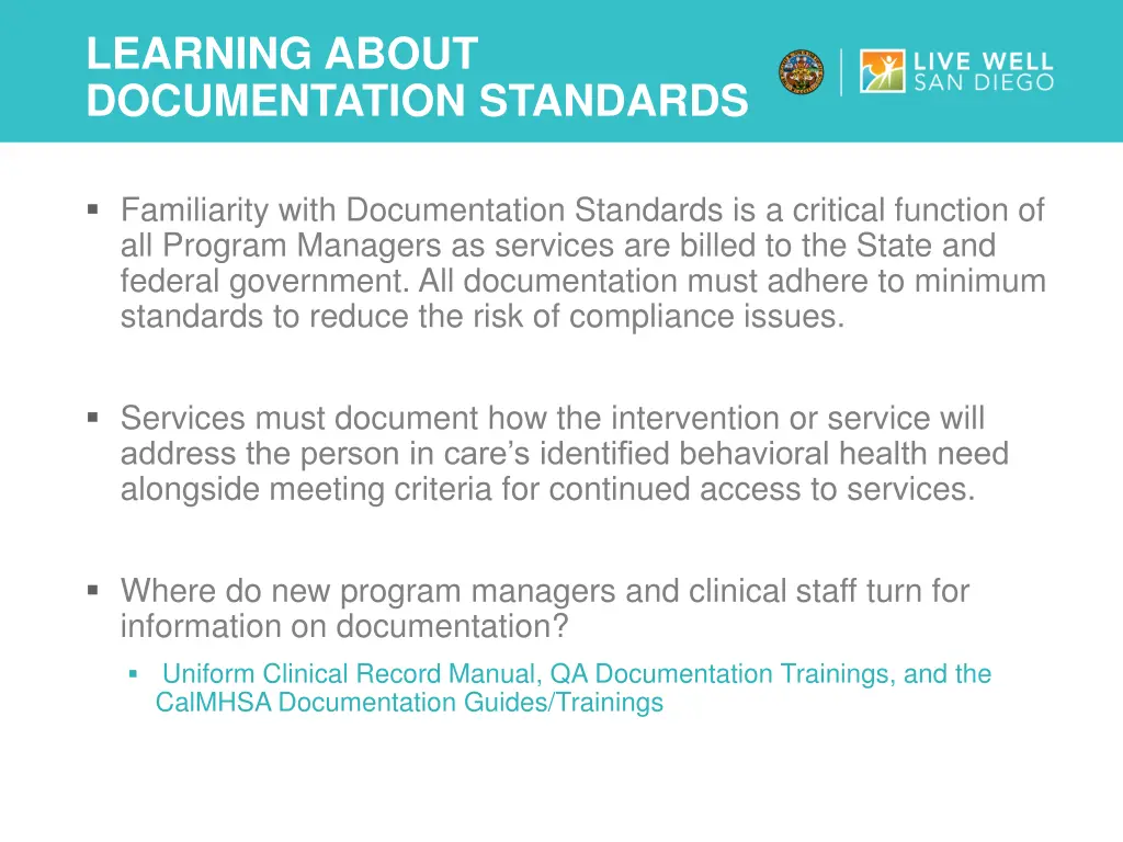 learning about documentation standards