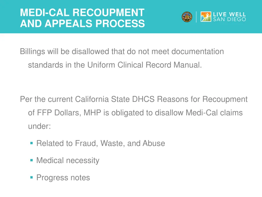medi cal recoupment and appeals process