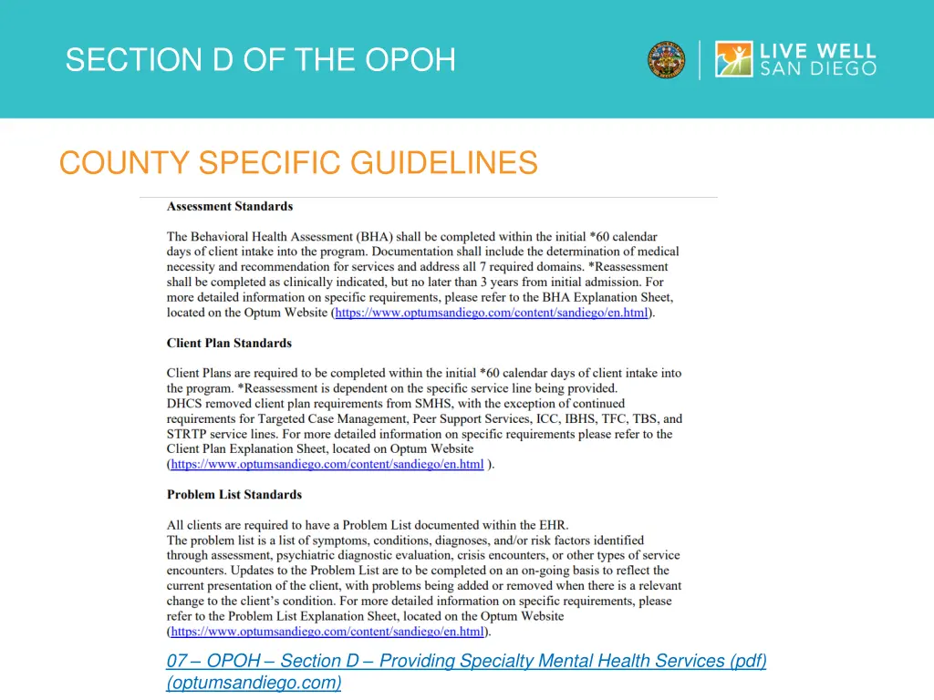 section d of the opoh