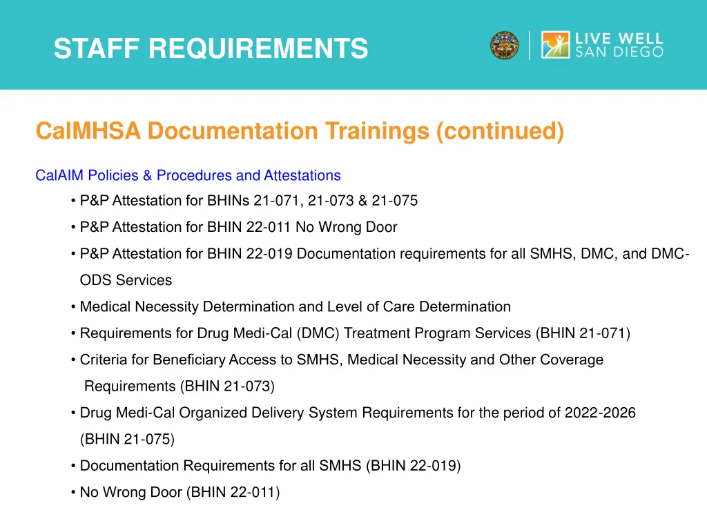 staff requirements 6