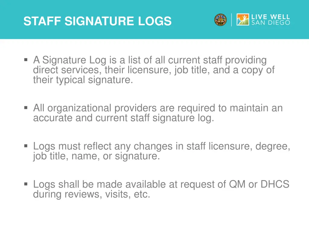 staff signature logs