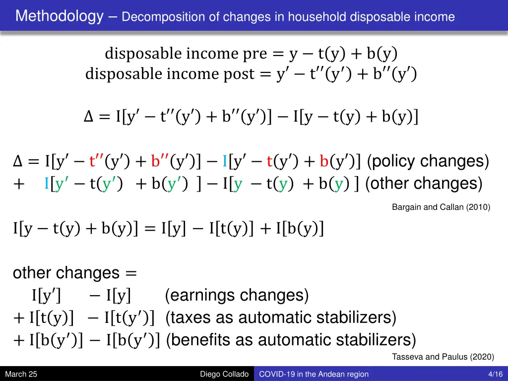 methodology decomposition of changes in household