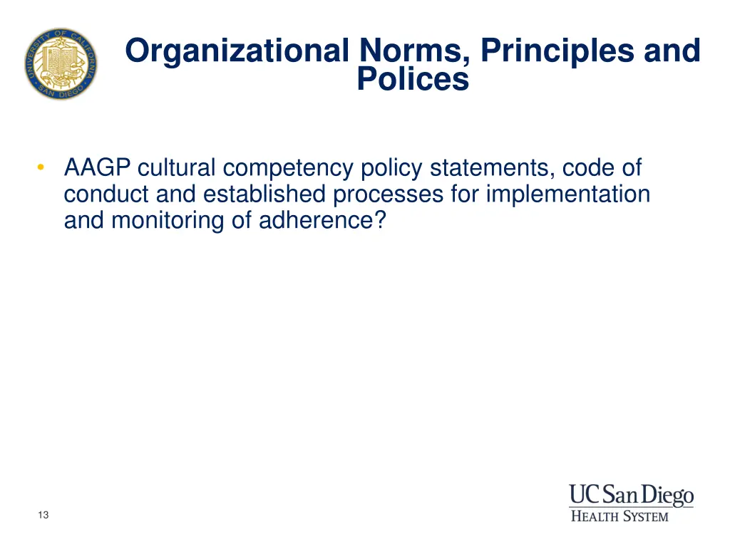 organizational norms principles and polices 1