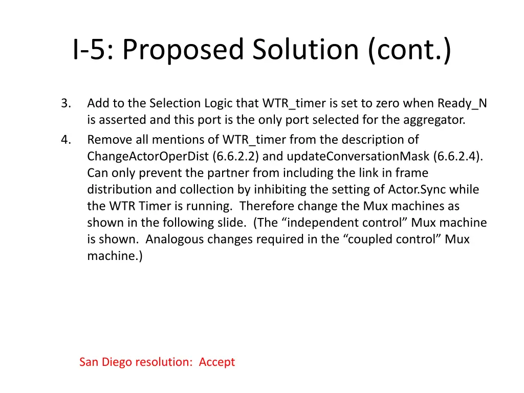 i 5 proposed solution cont