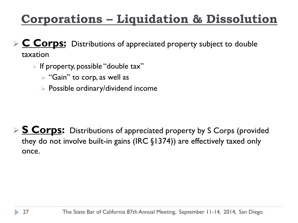 corporations liquidation dissolution