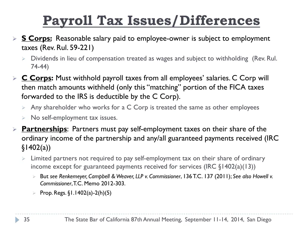 payroll tax issues differences