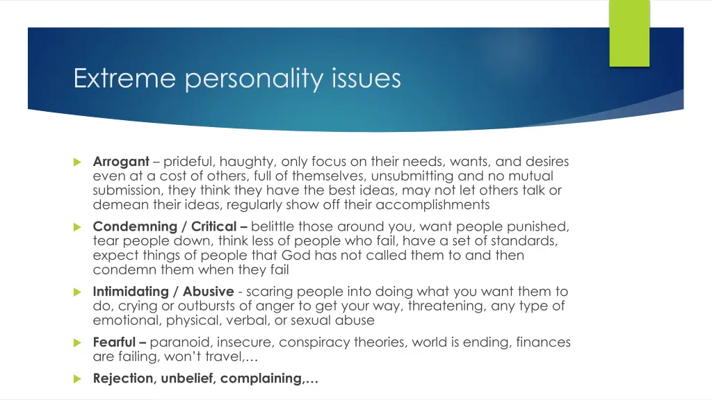 extreme personality issues 1
