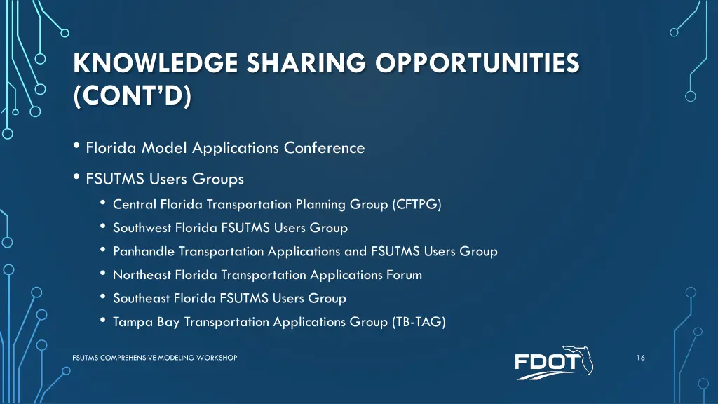 knowledge sharing opportunities cont d