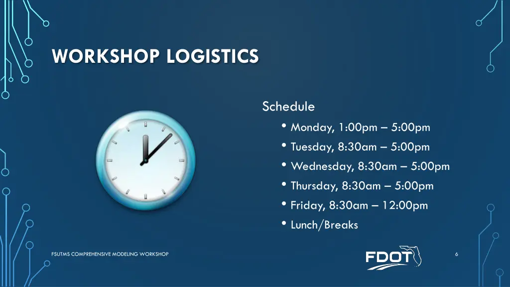 workshop logistics