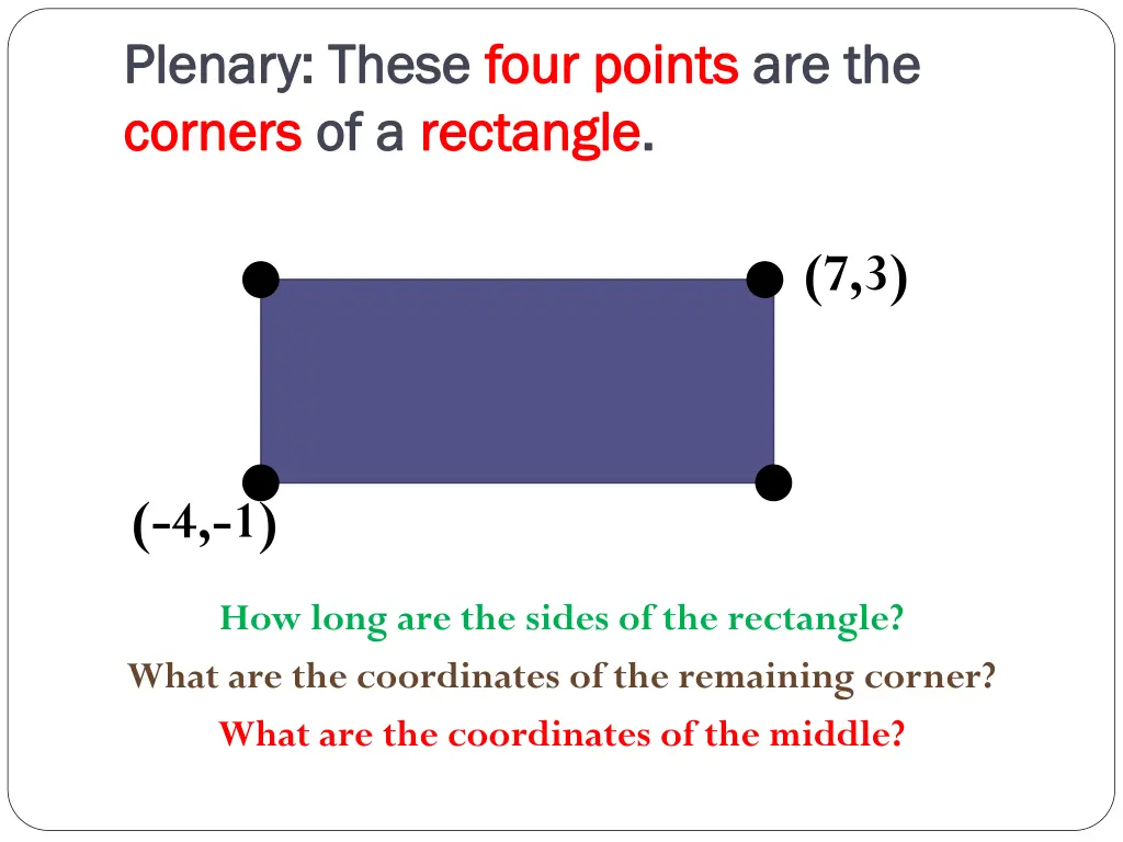 plenary these plenary these four points corners