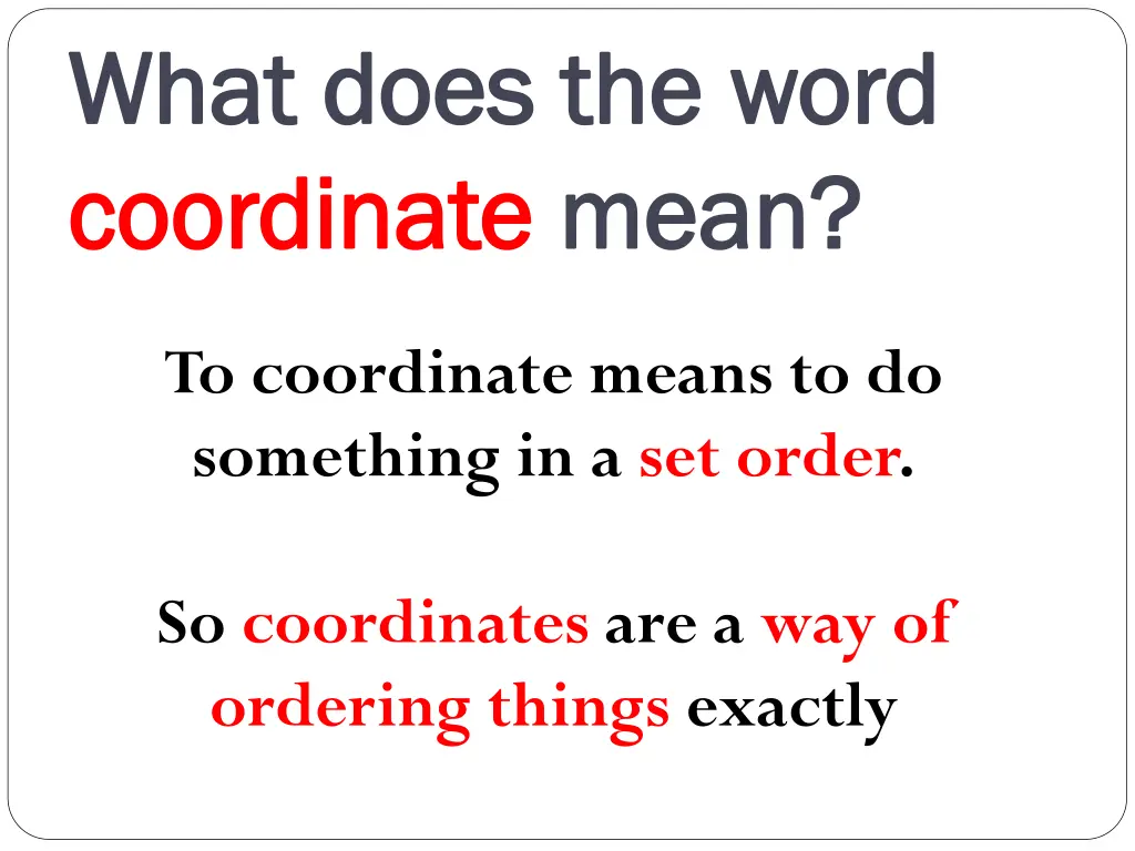 what does the word what does the word coordinate