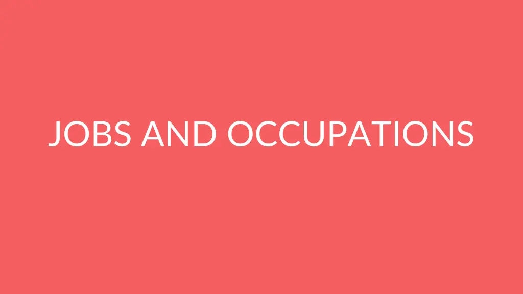 jobs and occupations