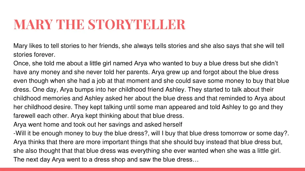 mary the storyteller