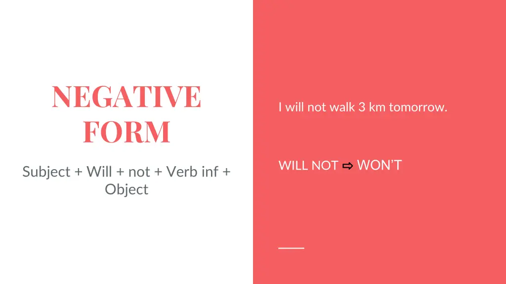 negative form 1