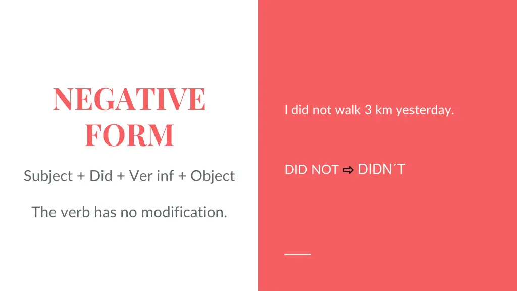 negative form