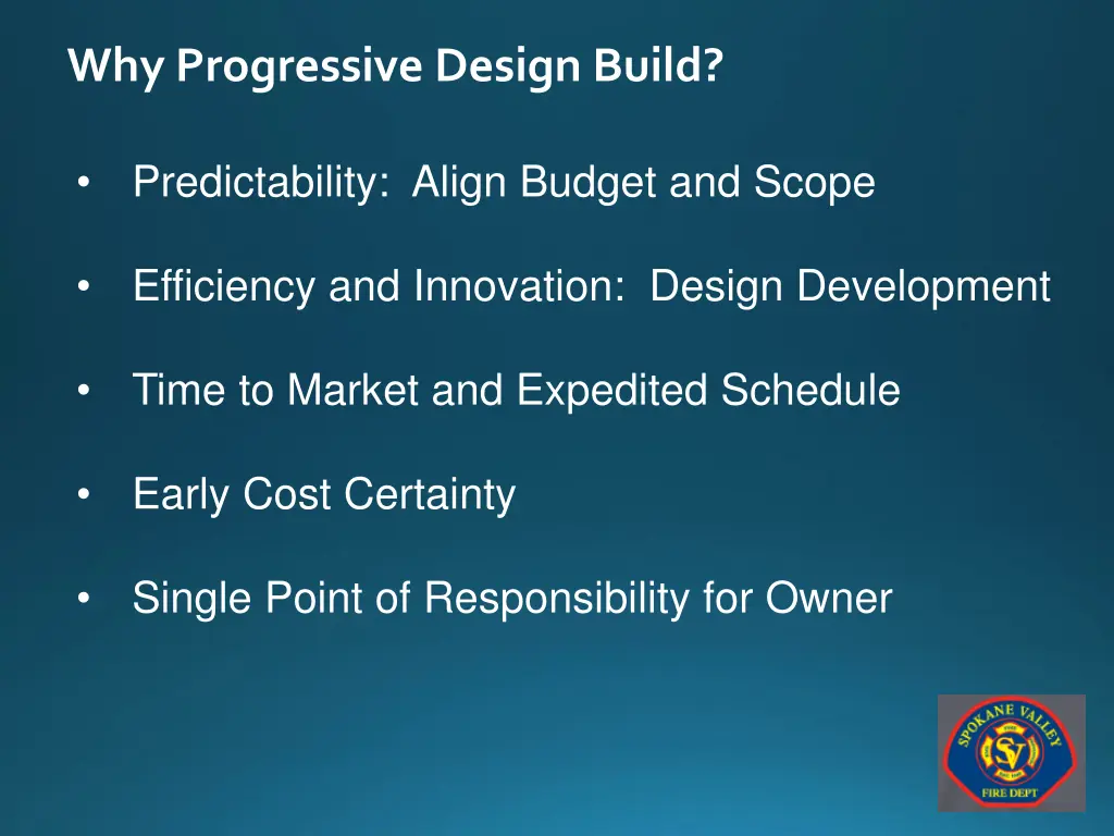 why progressive design build