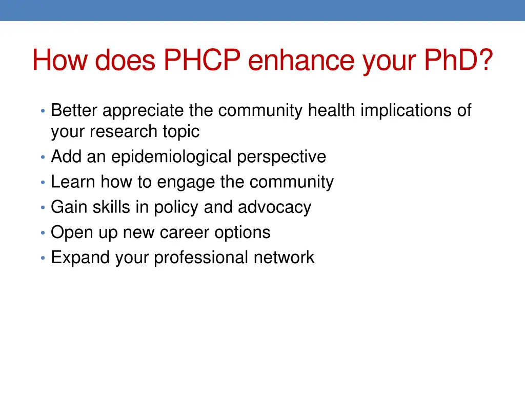 how does phcp enhance your phd
