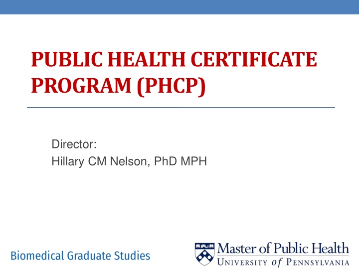 public health certificate program phcp
