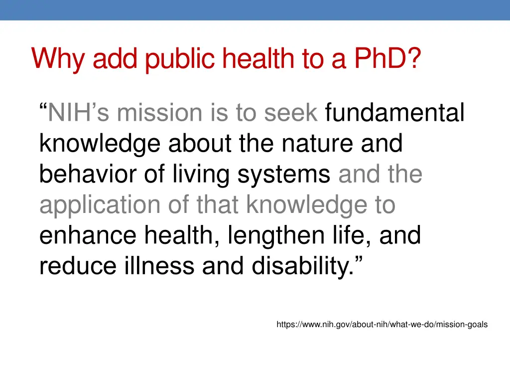 why add public health to a phd