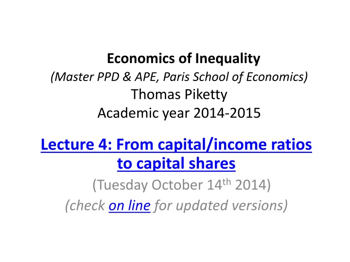 economics of inequality master ppd ape paris