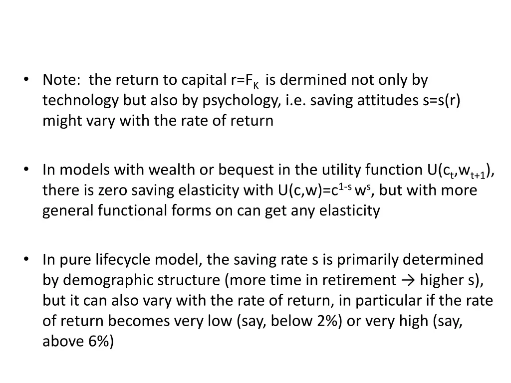 note the return to capital r f k is dermined