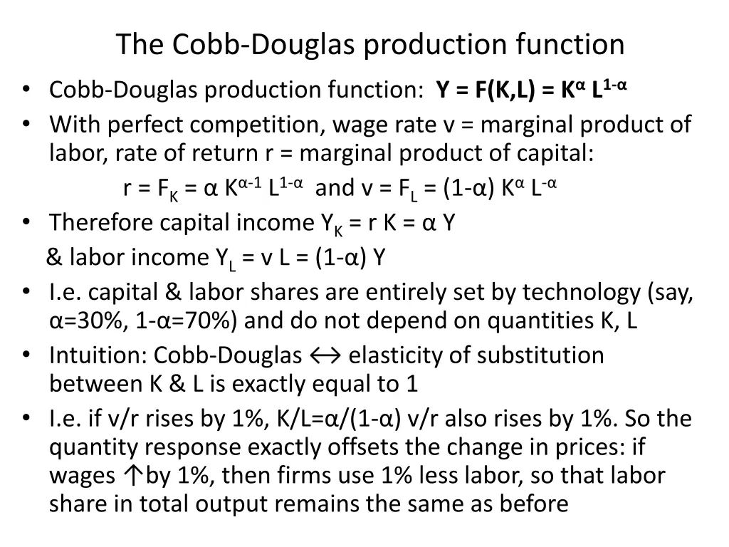 the cobb douglas production function cobb douglas