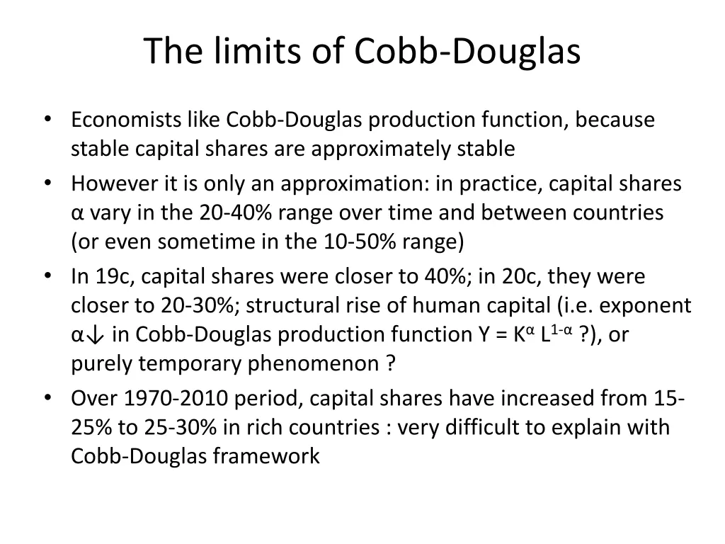 the limits of cobb douglas