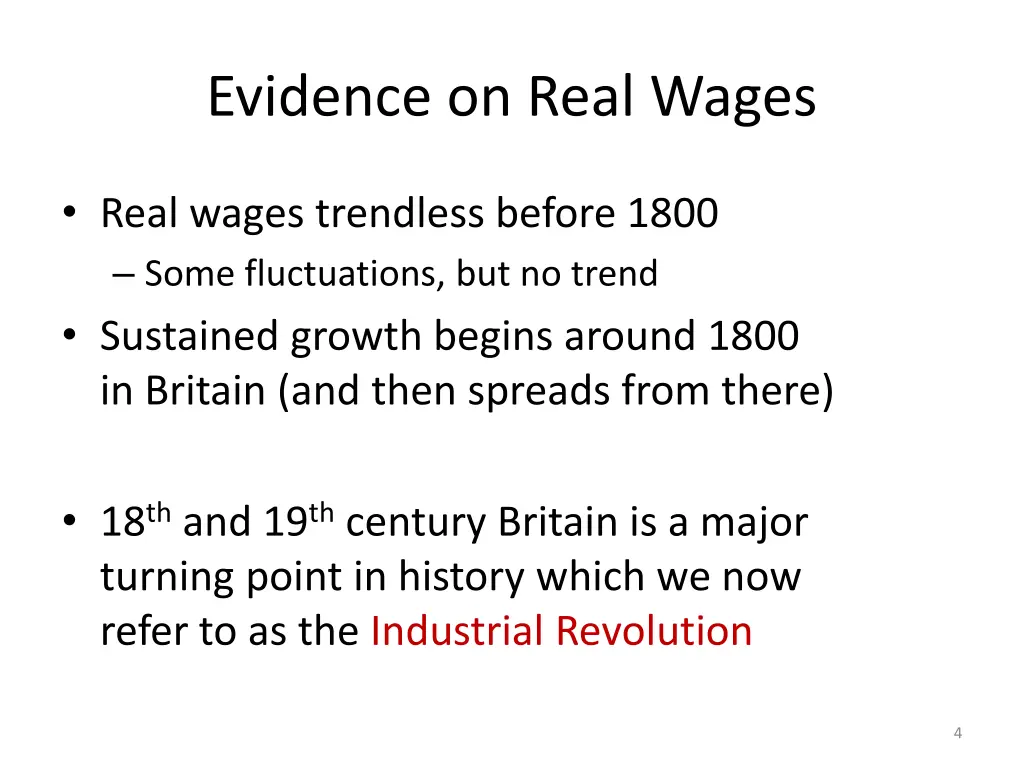 evidence on real wages