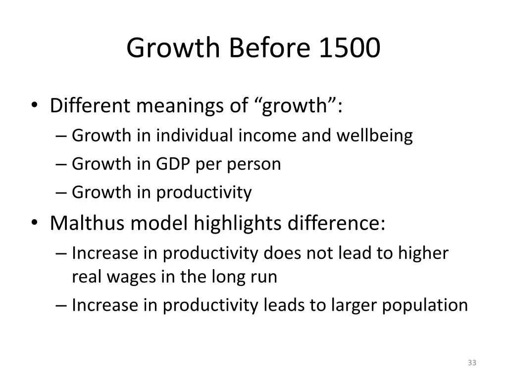 growth before 1500