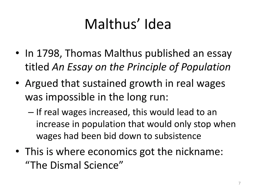 malthus idea