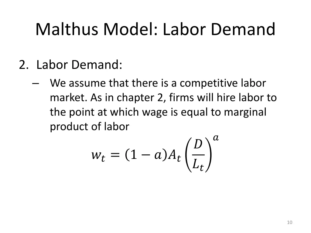 malthus model labor demand