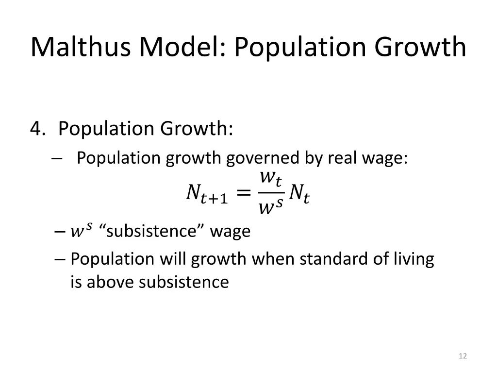 malthus model population growth