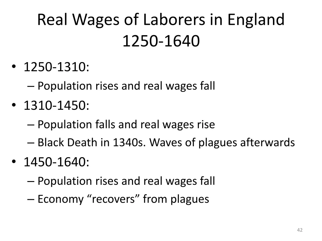 real wages of laborers in england 1250 1640 1