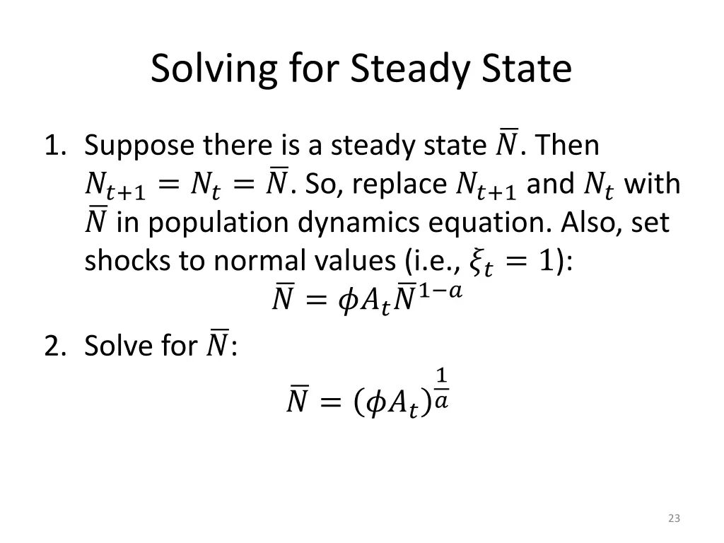 solving for steady state