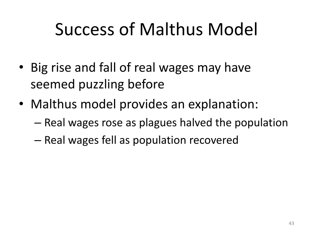success of malthus model