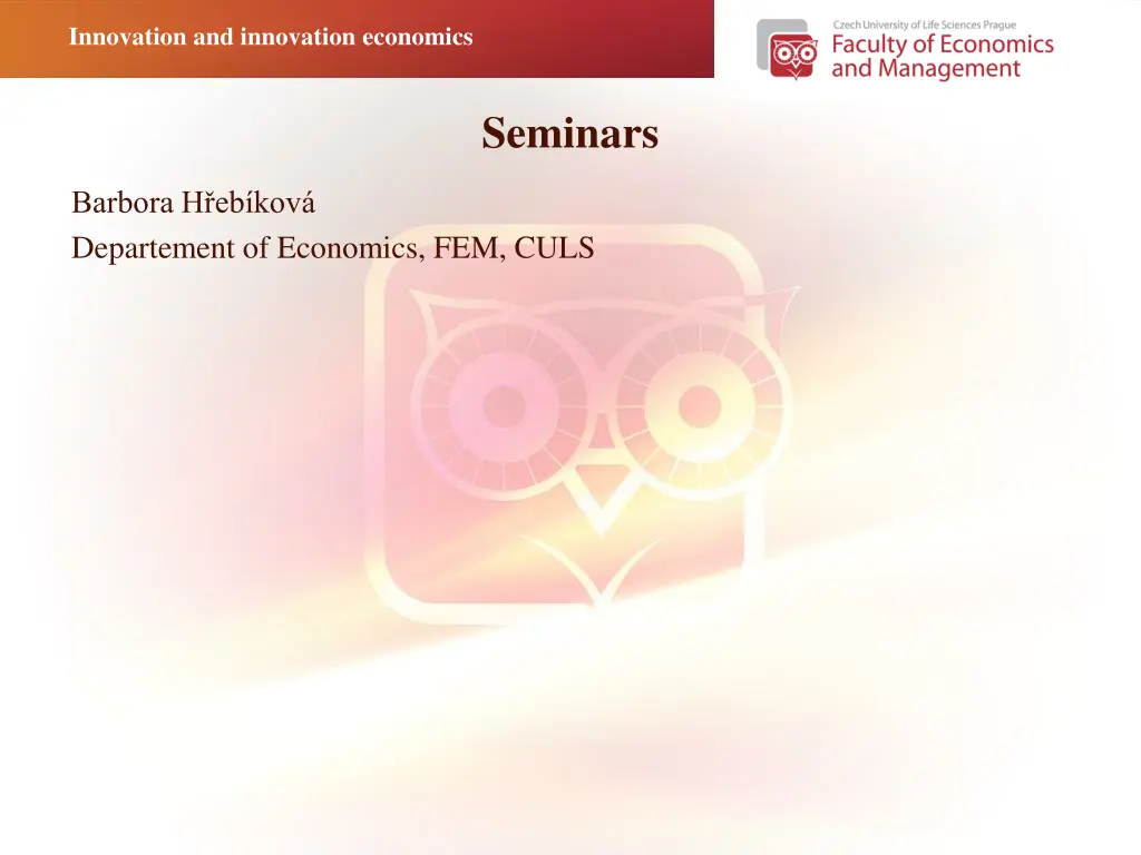 innovation and innovation economics 1