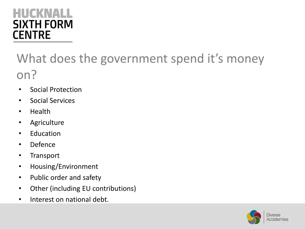 what does the government spend it s money
