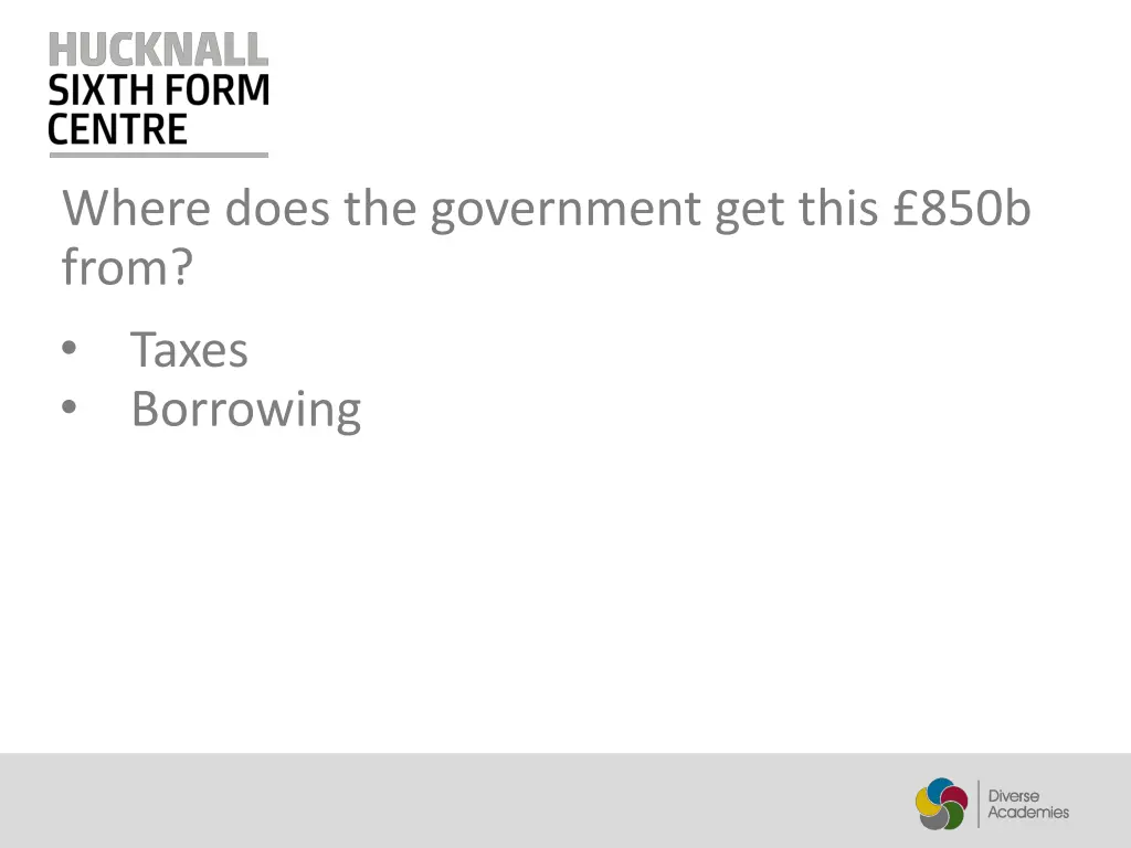 where does the government get this 850b from