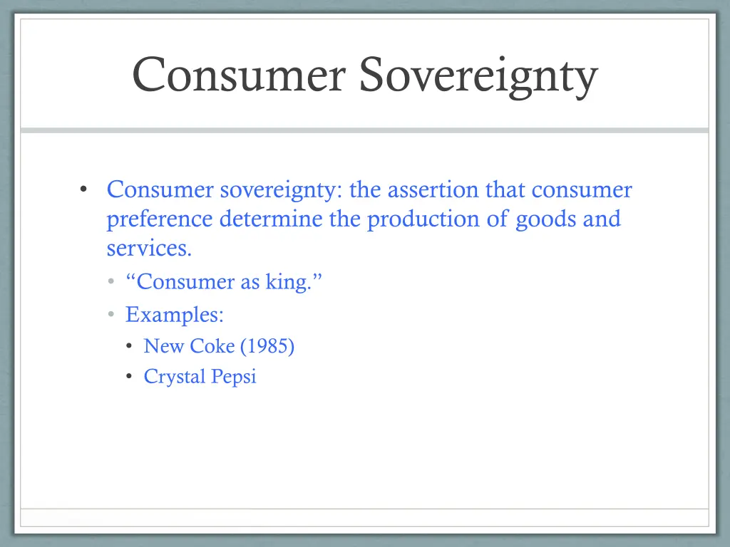 consumer sovereignty