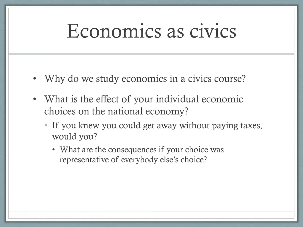 economics as civics