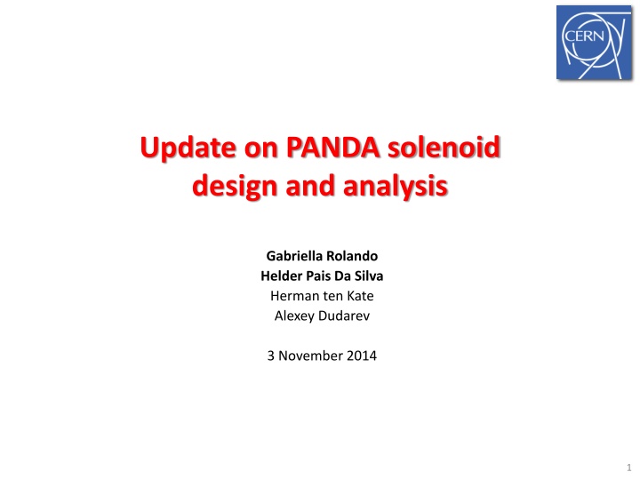 update on panda solenoid design and analysis