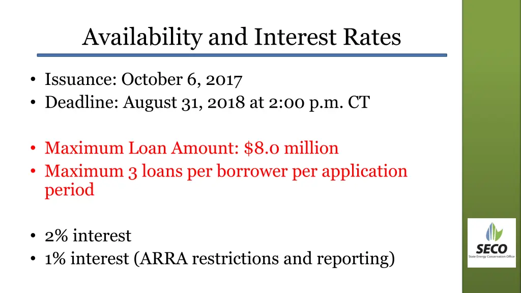 availability and interest rates