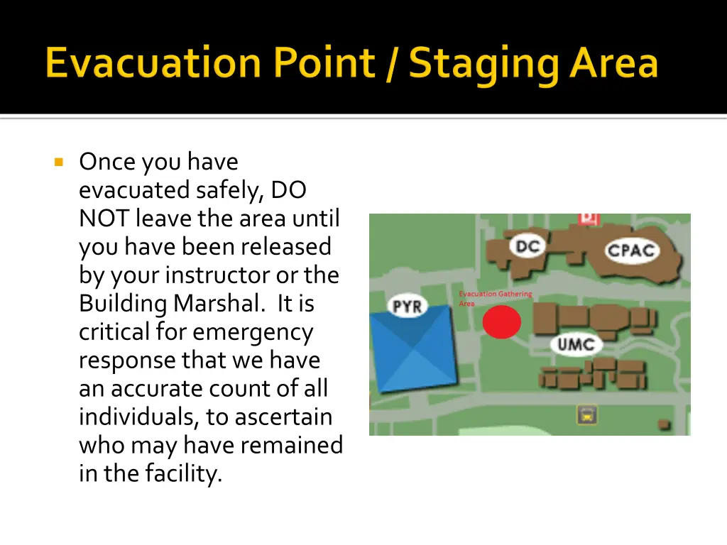 once you have evacuated safely do not leave