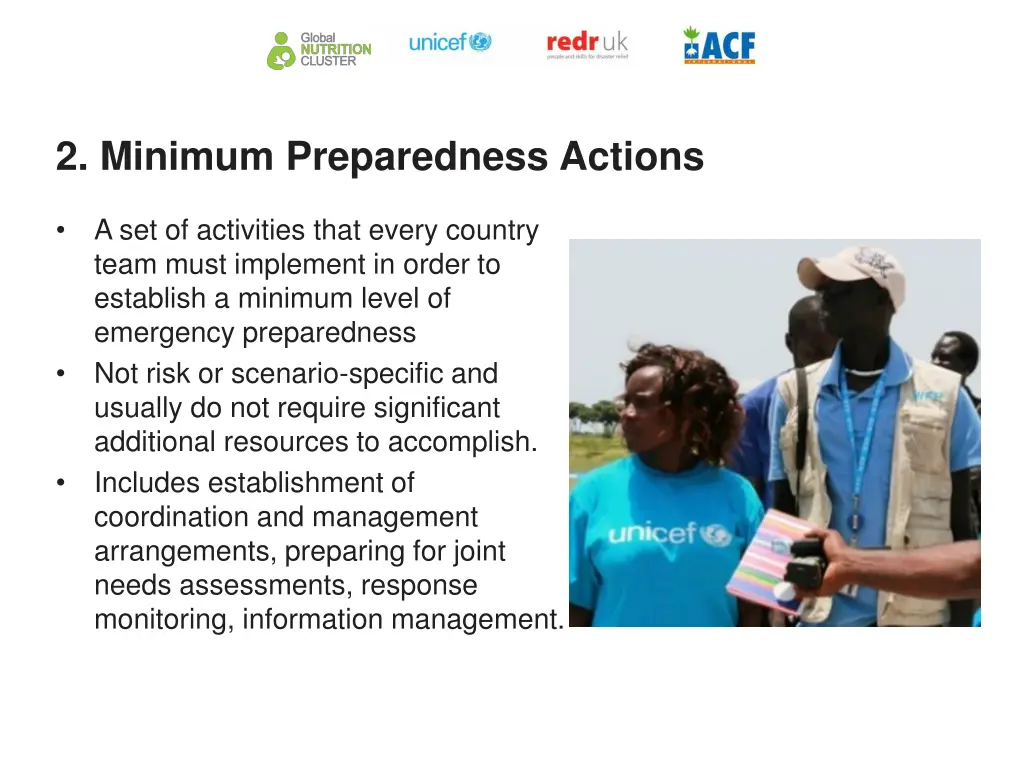 2 minimum preparedness actions