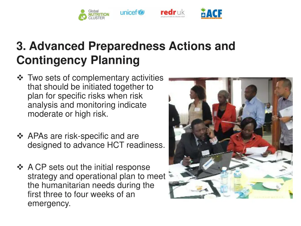 3 advanced preparedness actions and contingency