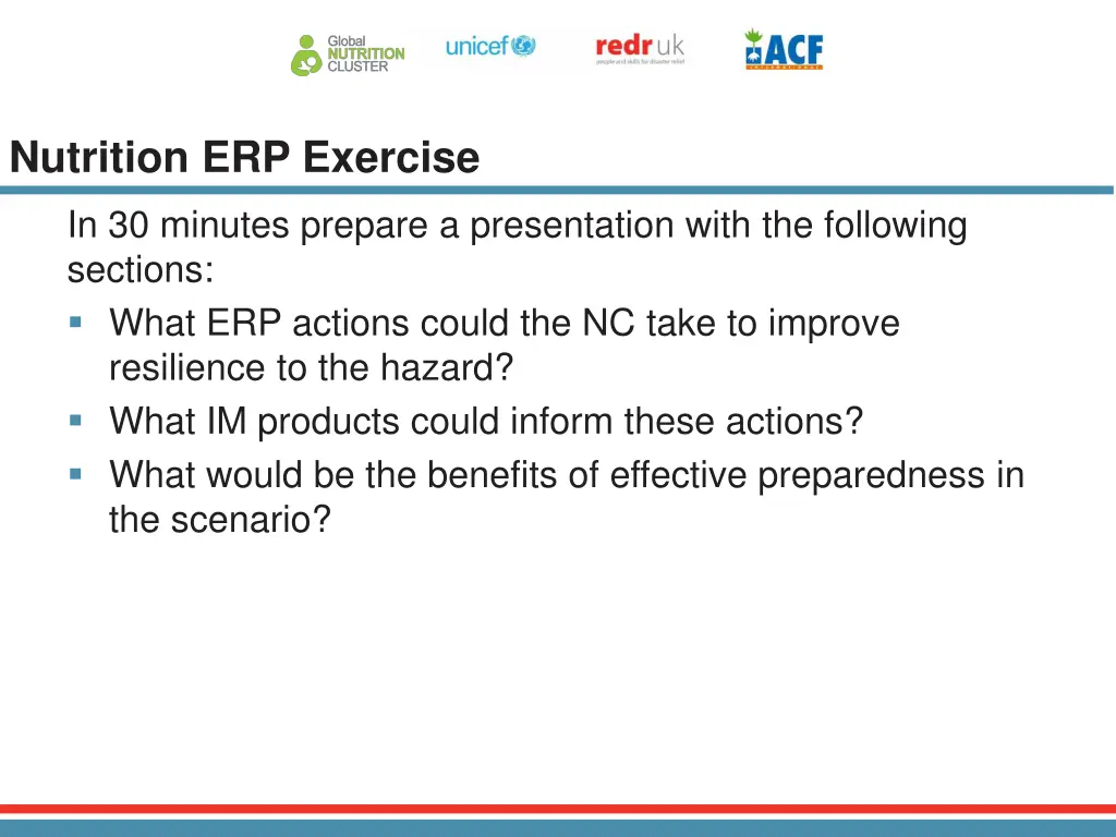 nutrition erp exercise