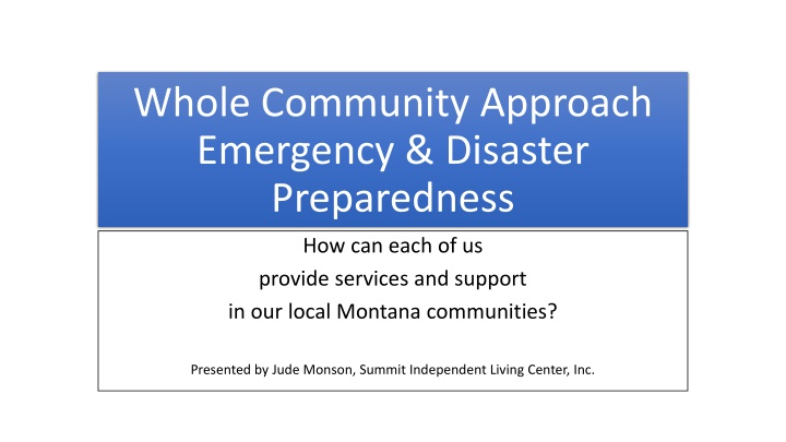 whole community approach emergency disaster