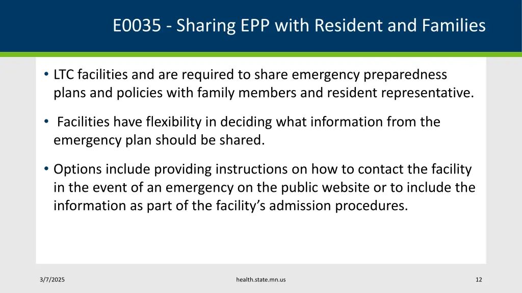 e0035 sharing epp with resident and families