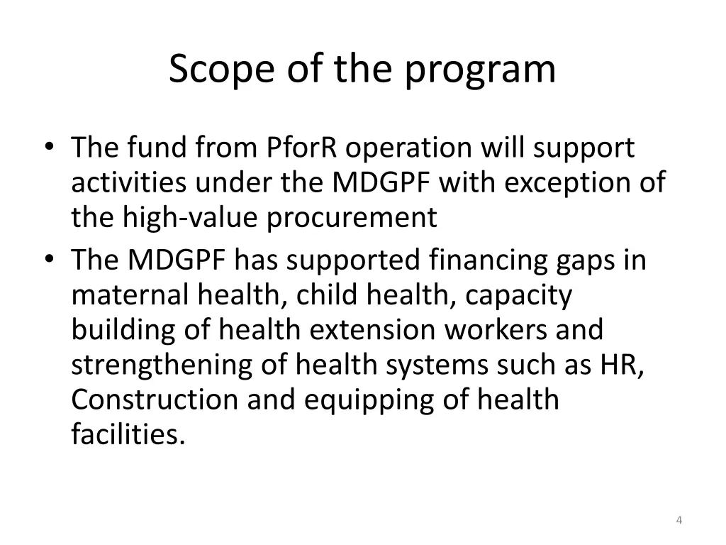 scope of the program