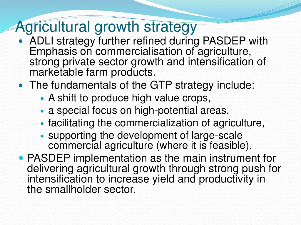 agricultural growth strategy adli strategy